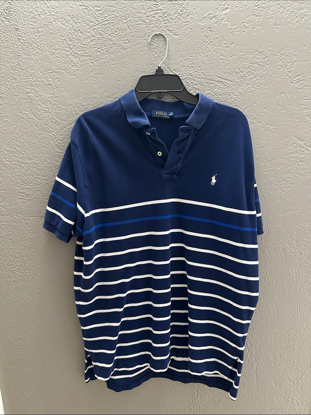 Polo by Ralph Lauren Navy & White Striped Short-Sleeve Polo